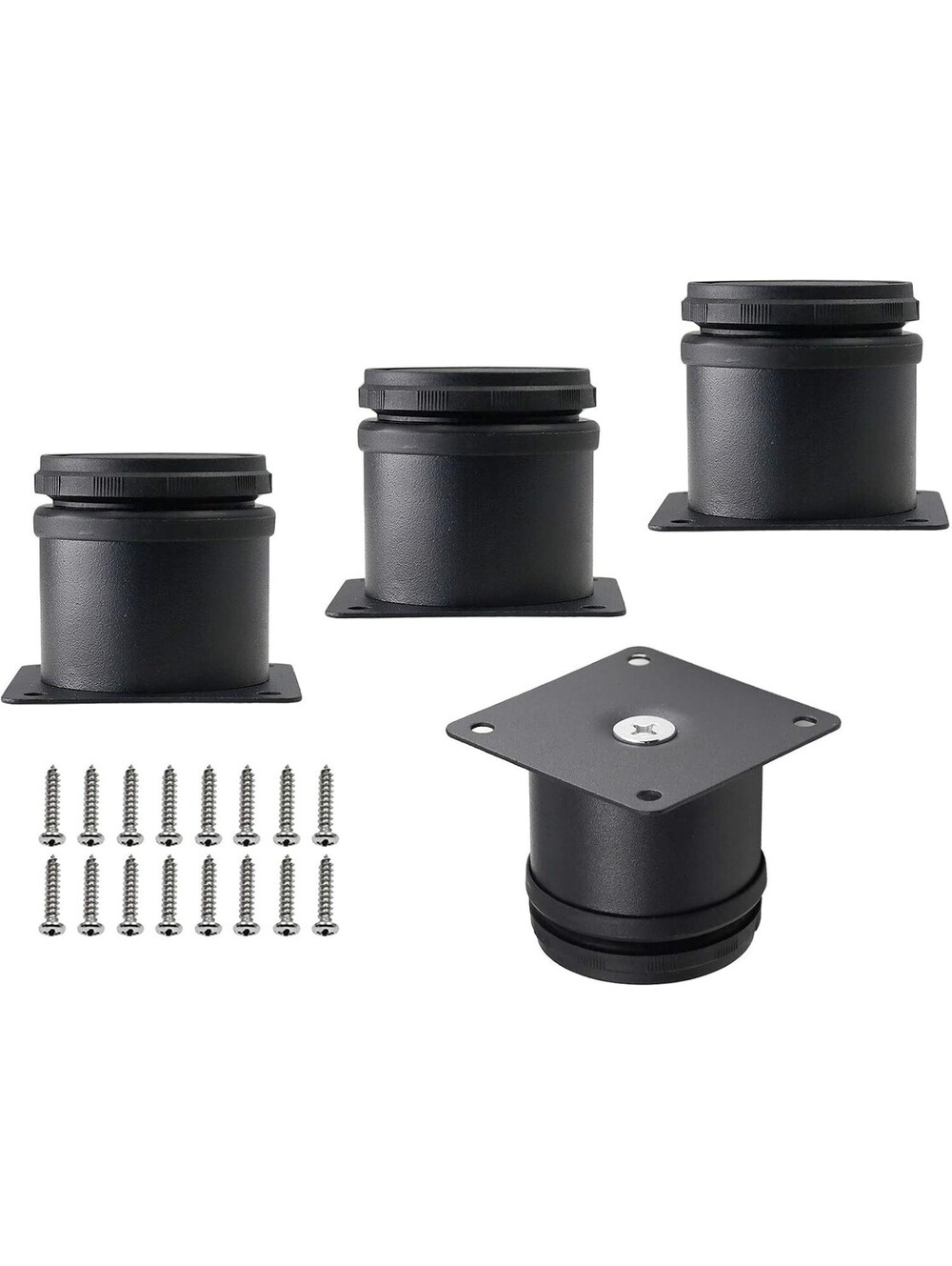 Set of 4 Stainless Steel Furniture Legs 2 Inch, Adjustable round Cabinet Legs 2"